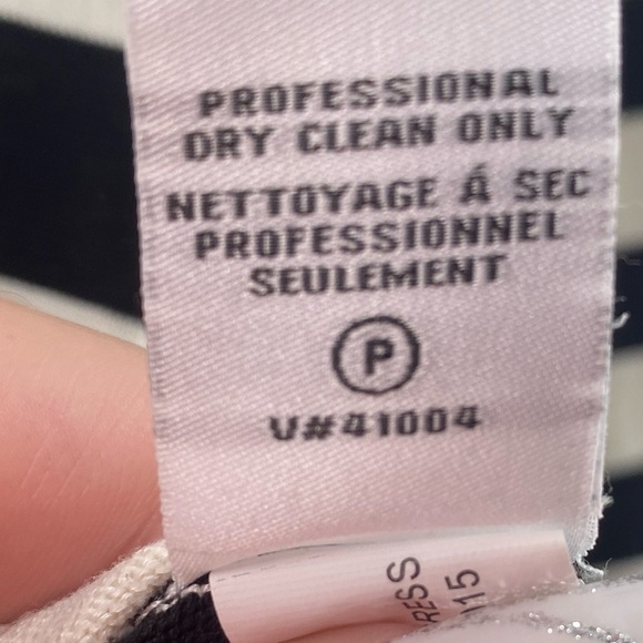 Diane Von Furstenberg Black/Cream Striped Silk Mini Dress Women's Size Large - Picture 6 of 6